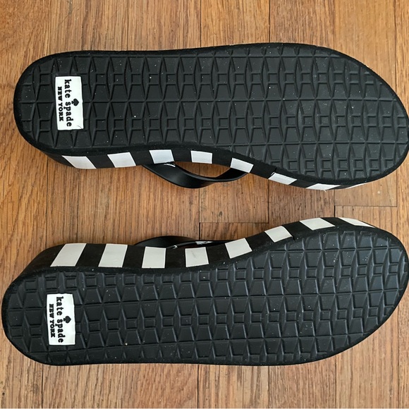 Kate Spade Black and White Striped Flip Flops - Picture 4 of 4